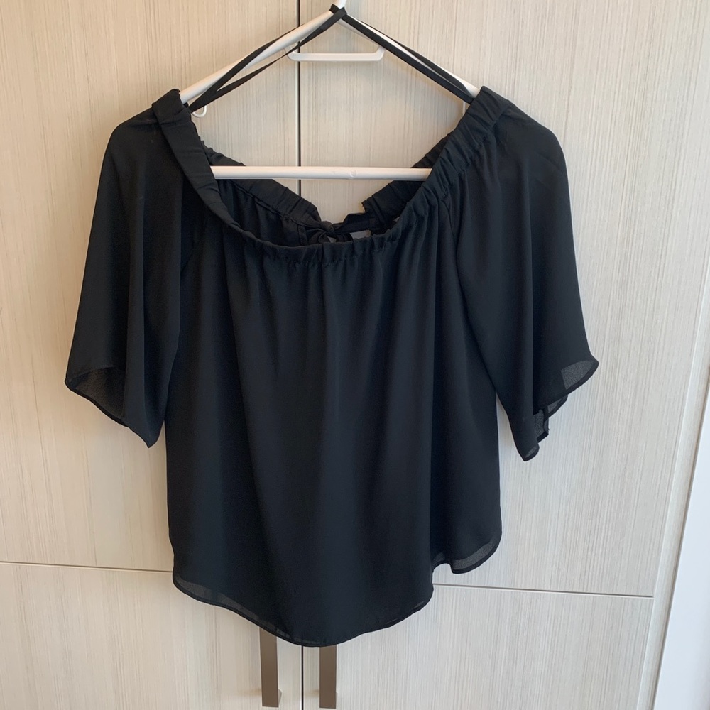 Off the shoulder bow back top